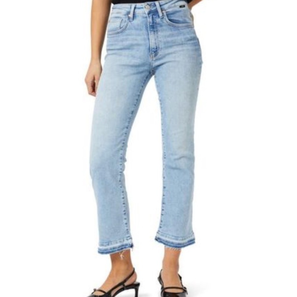 Mavi // Anika High Waist Fray Hem Crop Flare Jeans